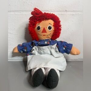 Vintage Raggedy Ann Doll 1987 Playskool Cloth Plush Play Doll 12 inch with Apron